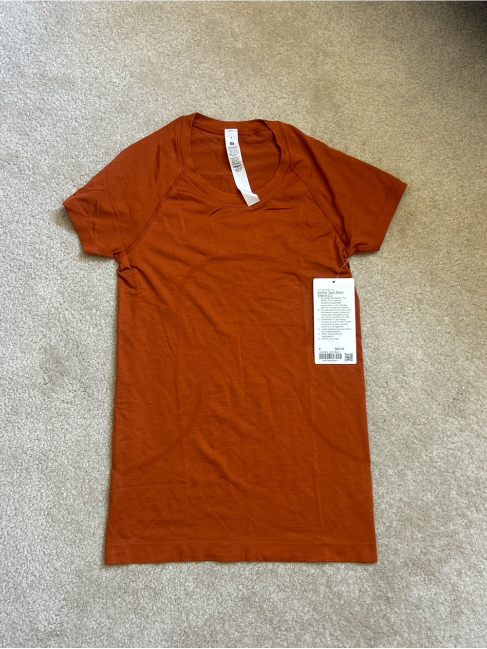 4-11 NWT Size 6 Lululemon Swiftly Tech Short Sleeve 2.0 BUOJ